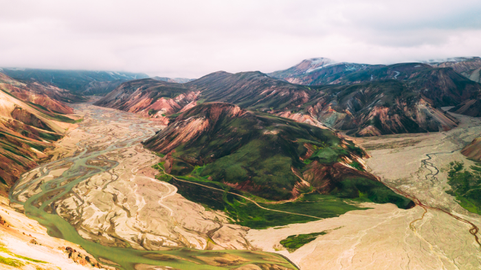 MArvelous view on colorful Landmannalaugar mountains