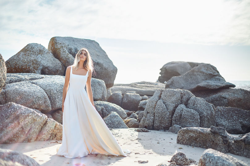 vagabond. brides. bride. wedding. ballgown. crepe bridal dress. wedding dress