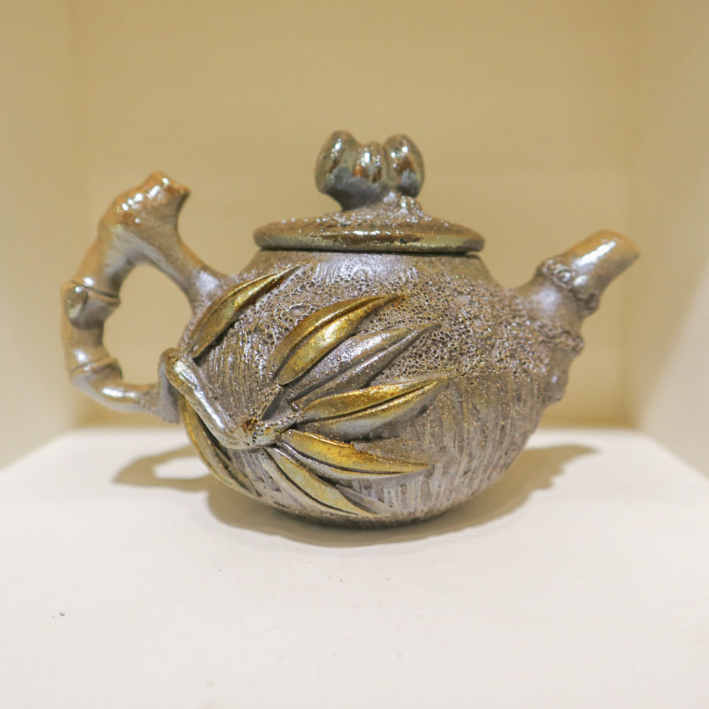 銀竹金 真汝原礦 手工柴燒冰煙竹壺 220cc 柴燒壺 冰煙壺 竹節壺