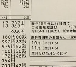 Electricity Bill 電気代