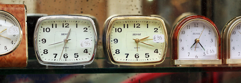 Clocks on Shelf