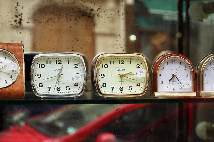 Clocks on Shelf