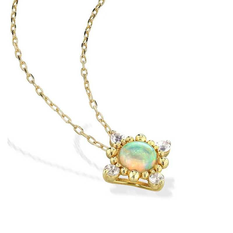 Opal Bloom Dainty Necklace