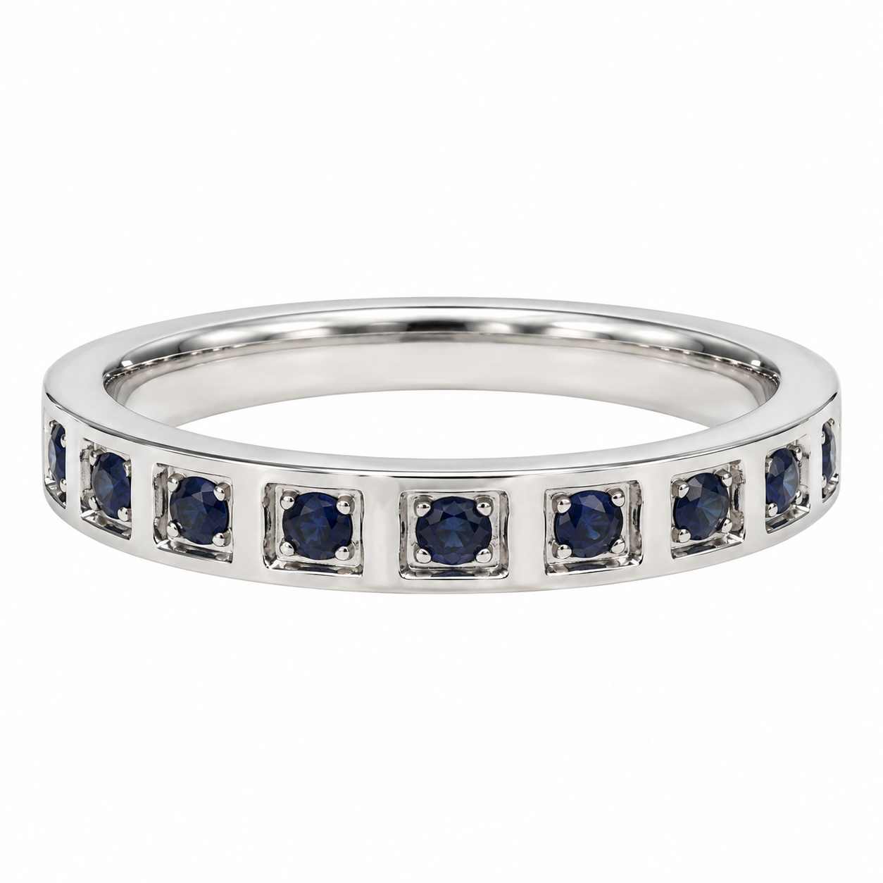Midnight Mosaic CZ Band in Silver — main view