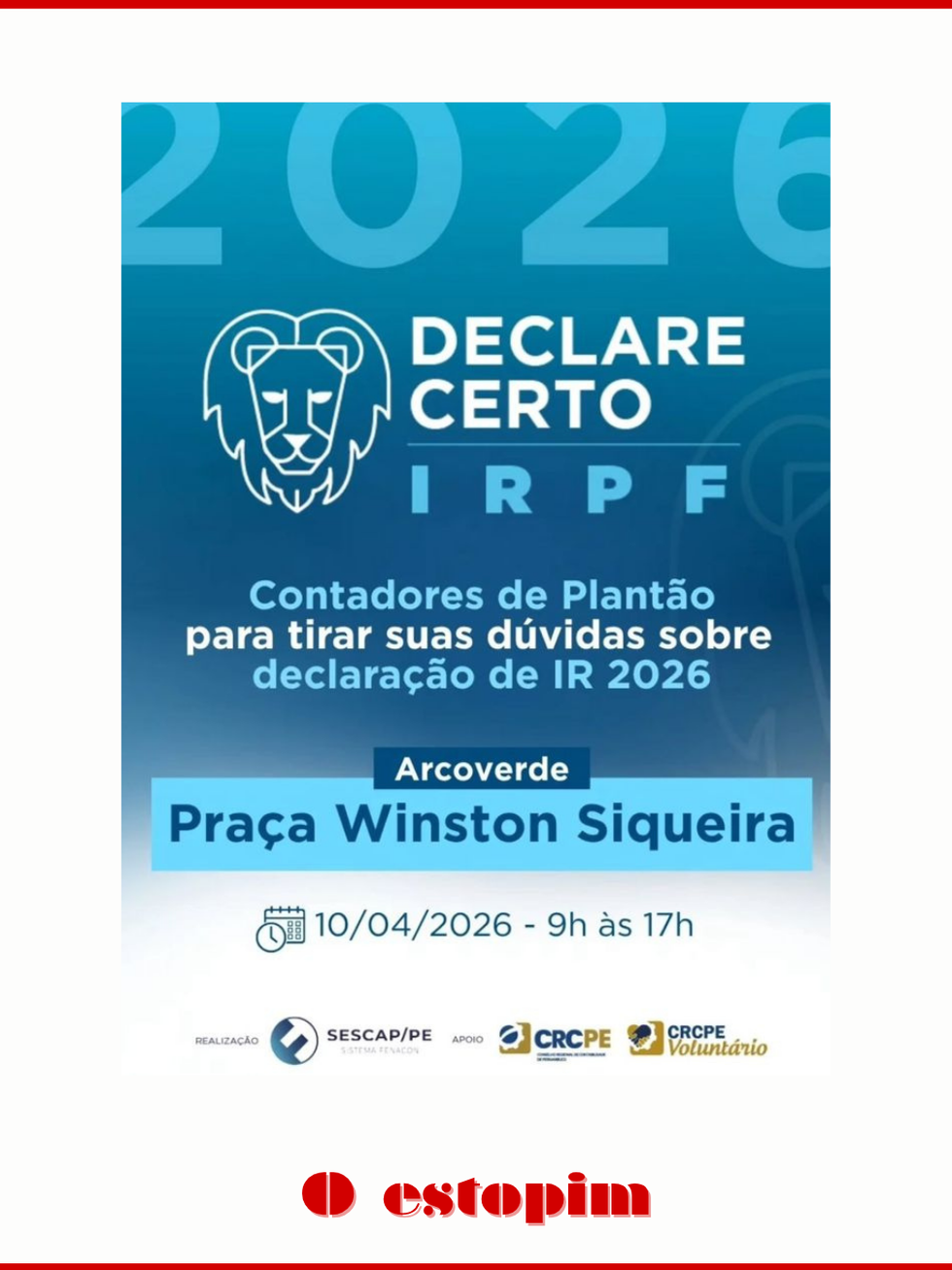 Arcoverde recebe ação gratuita de orientação sobre Imposto de Renda nesta sexta-feira (10)