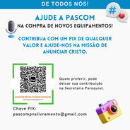 Paróquia Nossa Senhora do Livramento lança campanha para arrecadar fundos e comprar equipamentos para a PASCOM