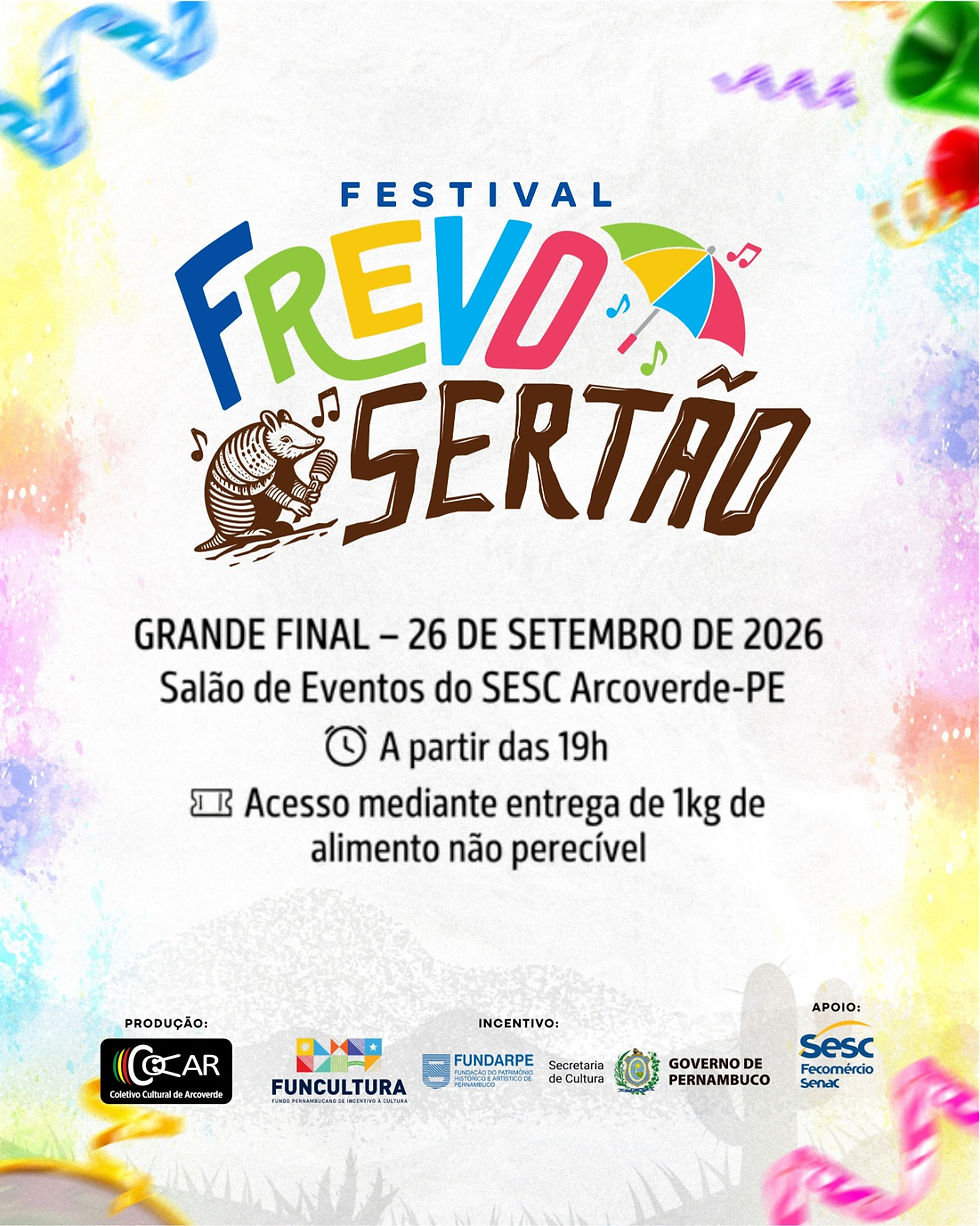 Festival Frevo Sertão realiza final com 12 composições no dia 26 de setembro em Arcoverde
