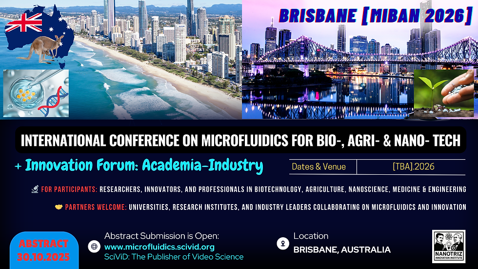International Conference on Microfluidics for Bio-, Agri- & NanoTech
