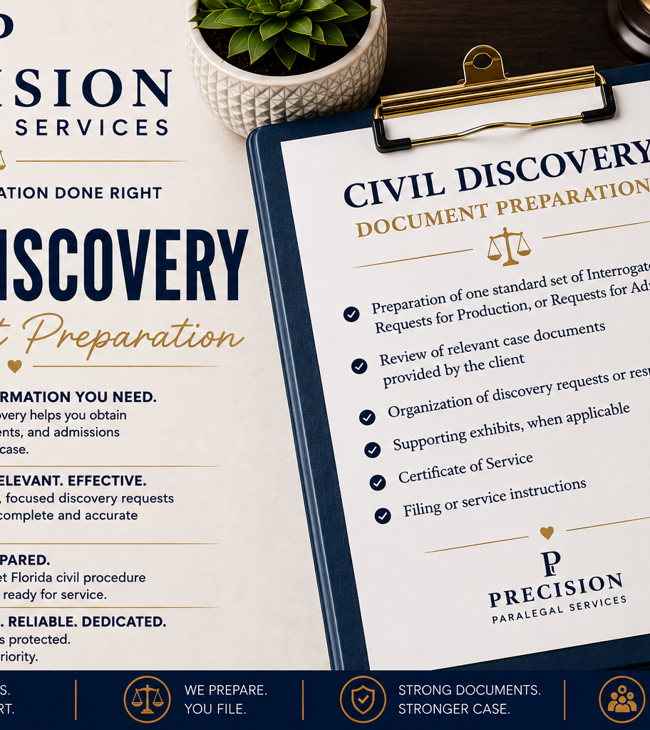 Civil discovery document preparation in Florida