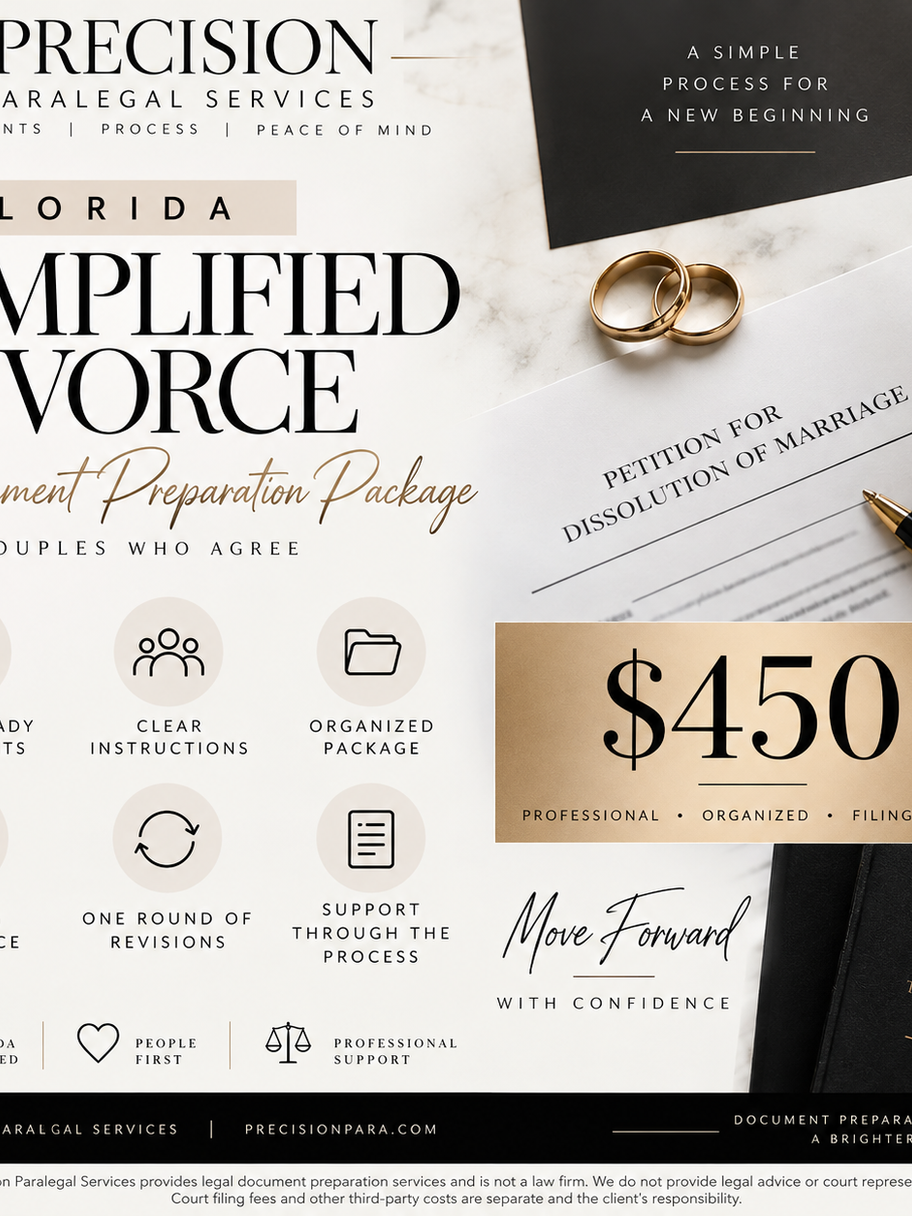 Florida Simplified Divorce Document Preparation
