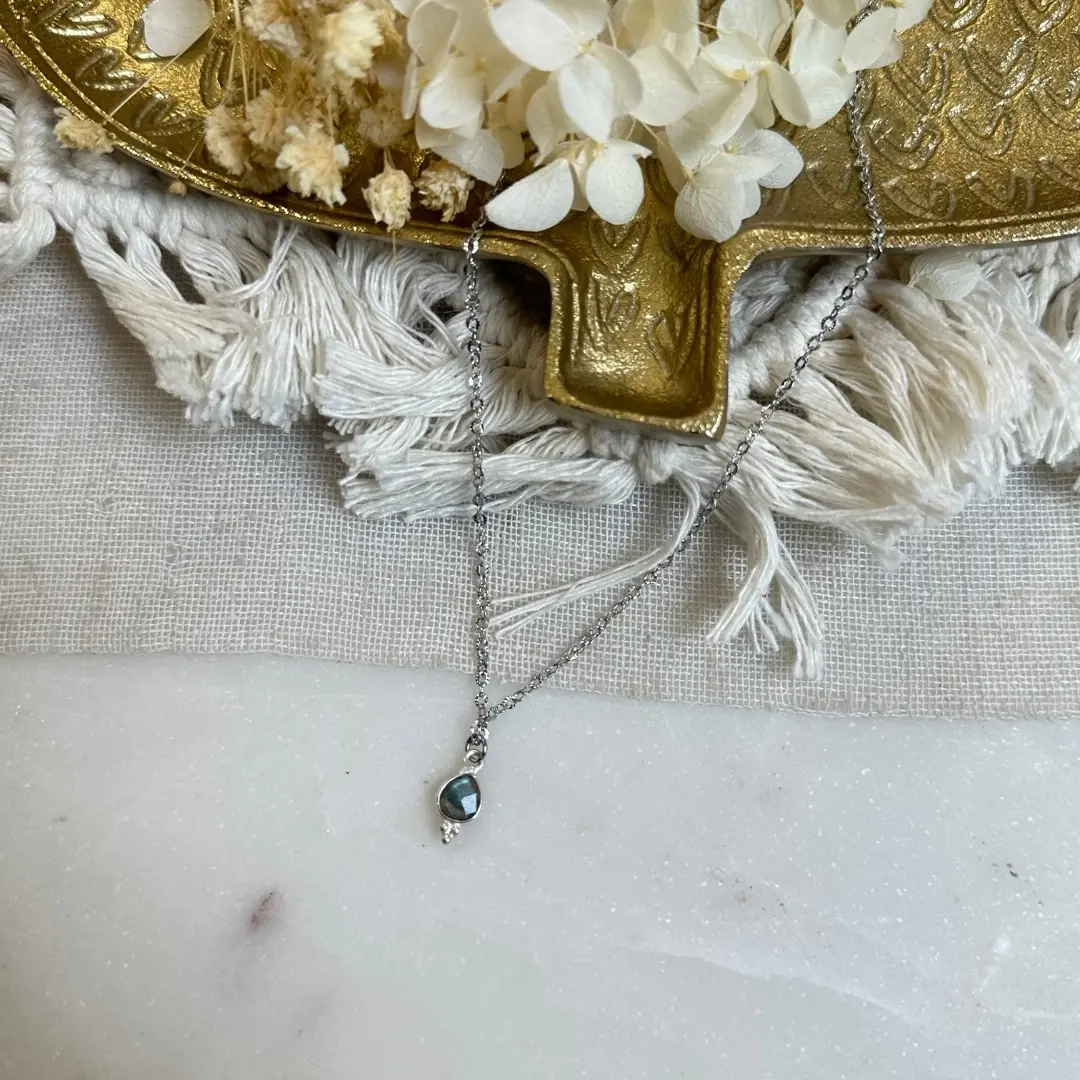 Collier Anita - Labradorite (Argenté)