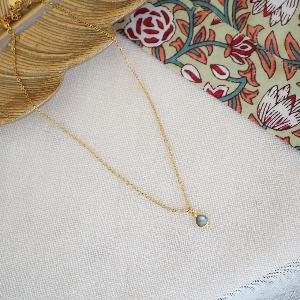 Collier Anita - Labradorite (Doré)