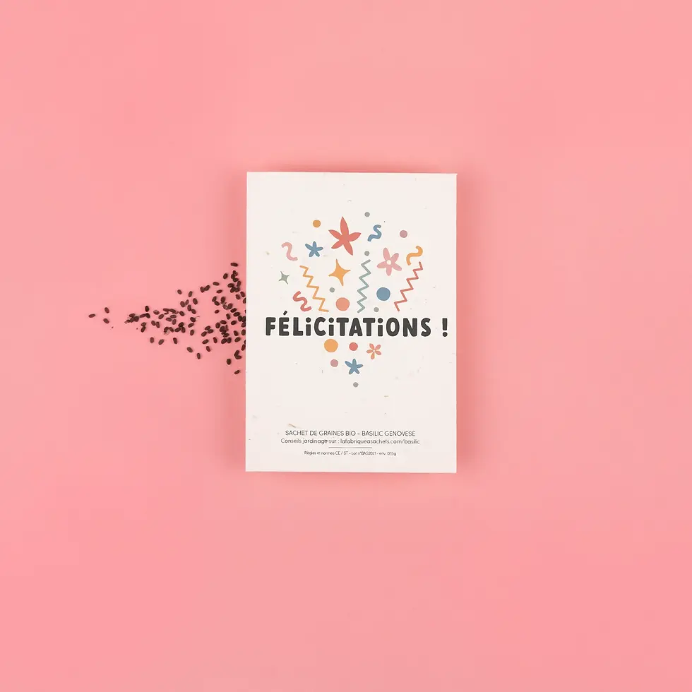 Félicitations - Sachet de graines de Basilic à planter