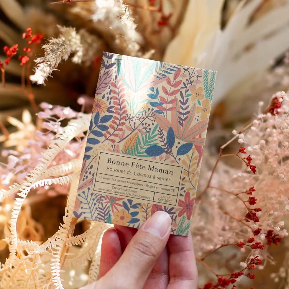 Bonne fête Maman - Sachets de graines de Cosmos à planter