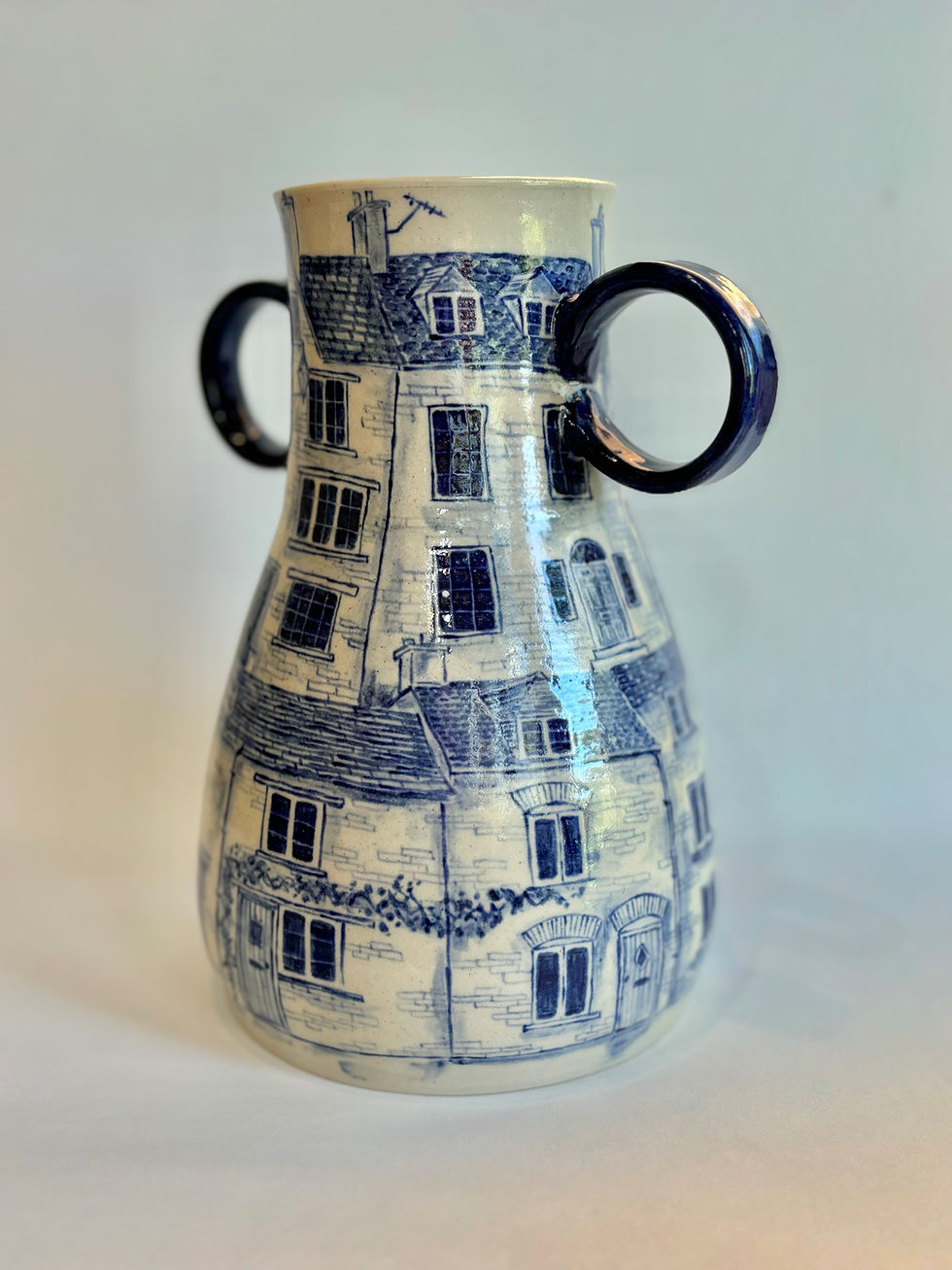 Thumbnail: Hand-painted Tetbury Street Scene Vessels - TWO AVAILABLE