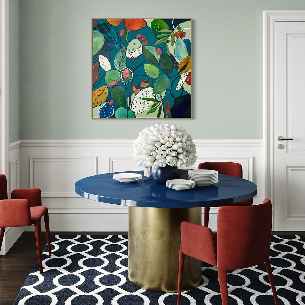 Thumbnail: Indulgence and Fruits, Seeds and Pods on Teal - BOTH SOLD