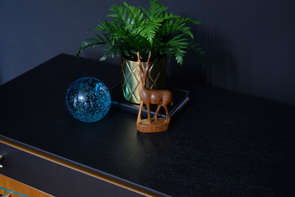 Thumbnail: black mid century chest of drawers by lebus
