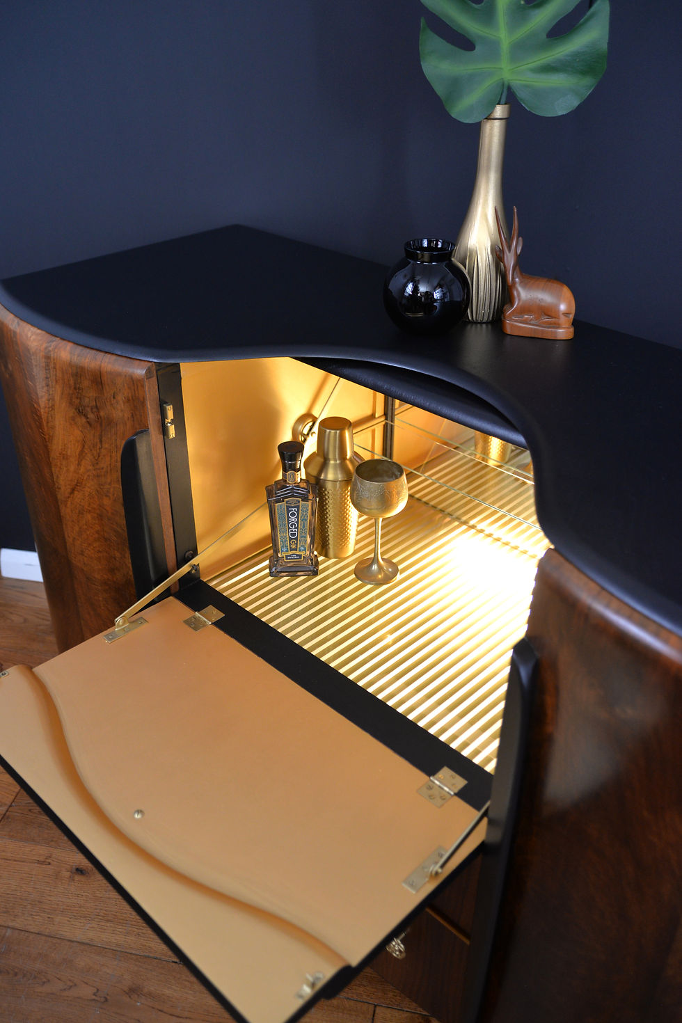 Thumbnail: Beautility Drinks Cabinet, "Broadway", Art Deco Style, Burr Walnut.