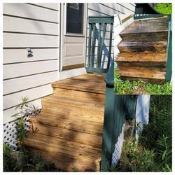 Wood stairs cleaning