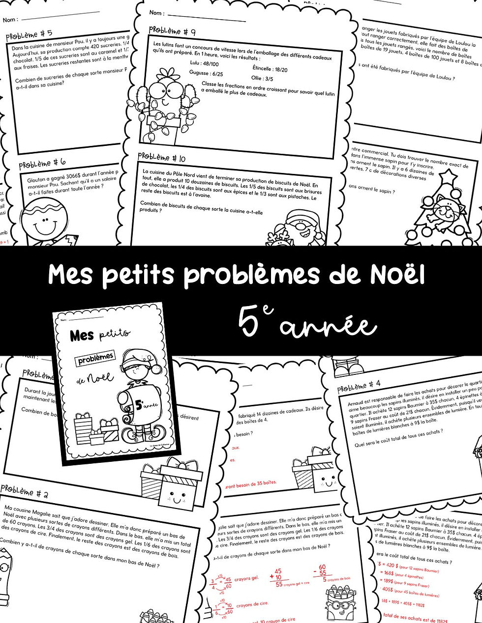 Mes petits problèmes de Noël - 5e année