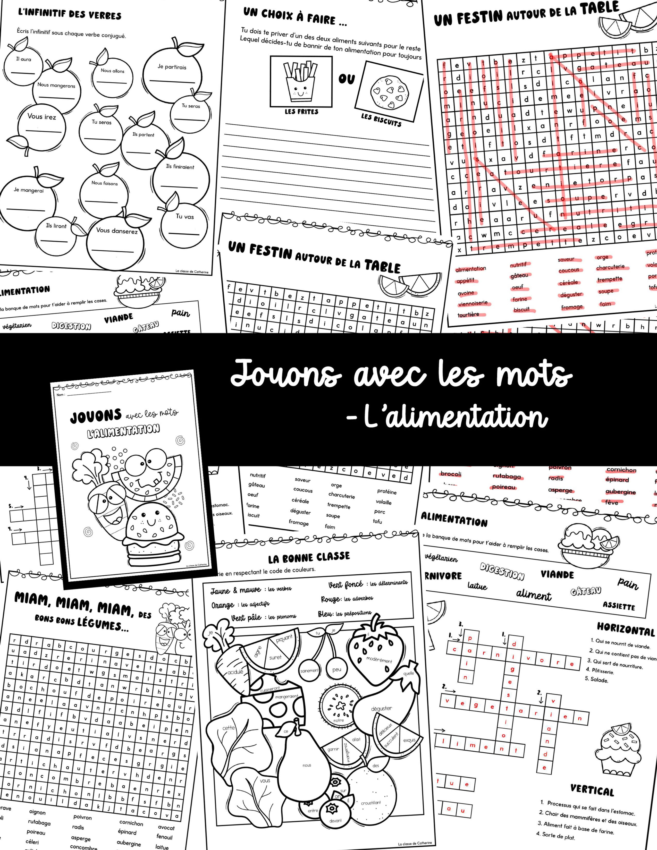 Jouons avec les mots - L'alimentation