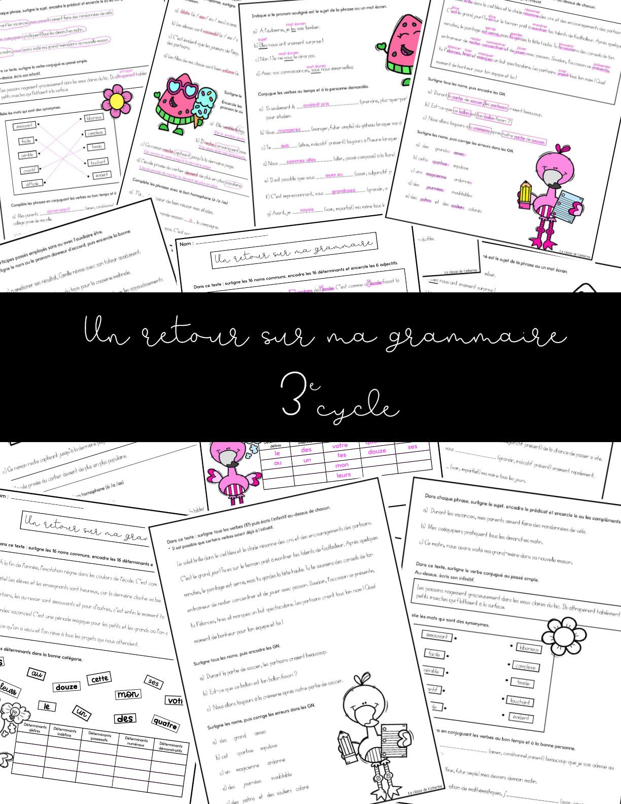 Un retour sur ma grammaire - 3e cycle