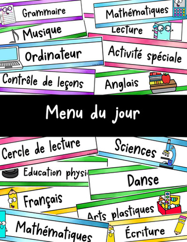 Menu du jour | La classe de Catherine