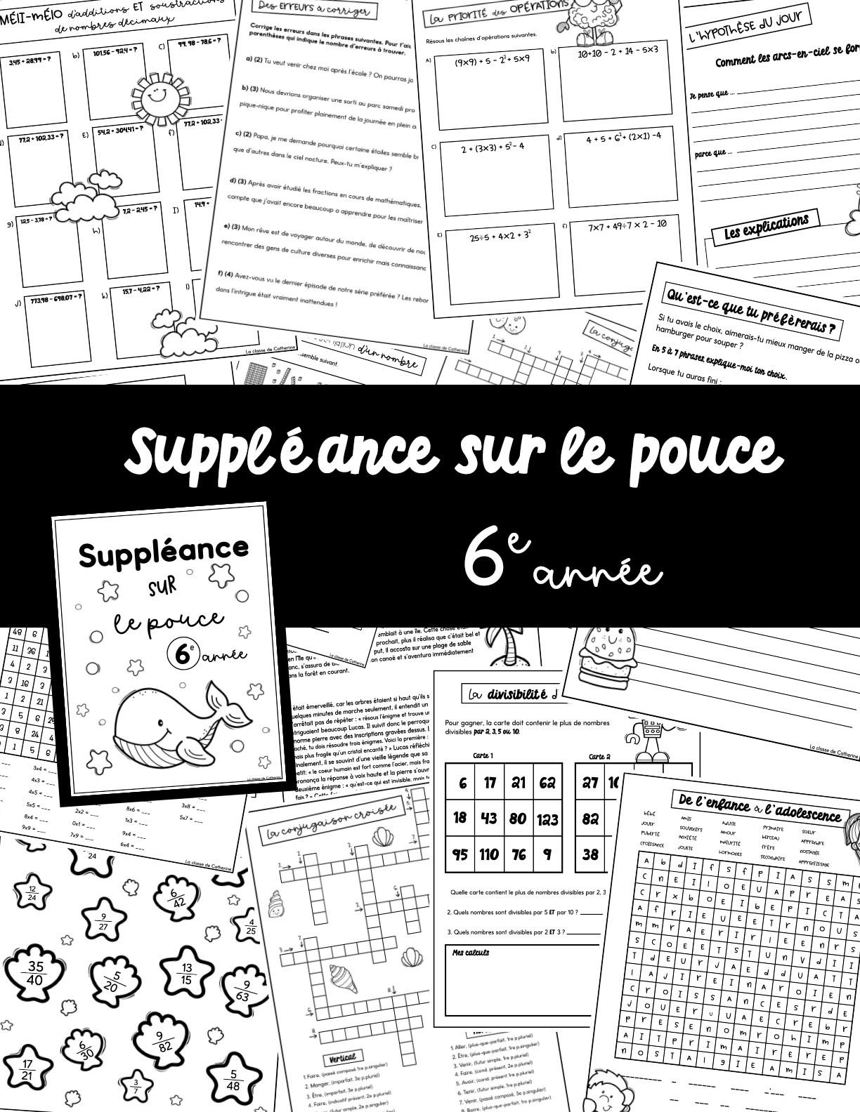 Suppléance sur le pouce - 6e année