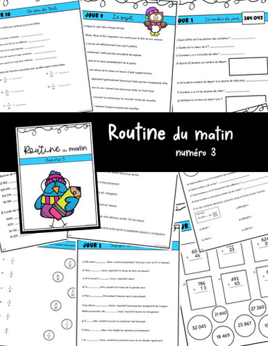 Routine du matin #3 - 3e cycle | La classe de Catherine