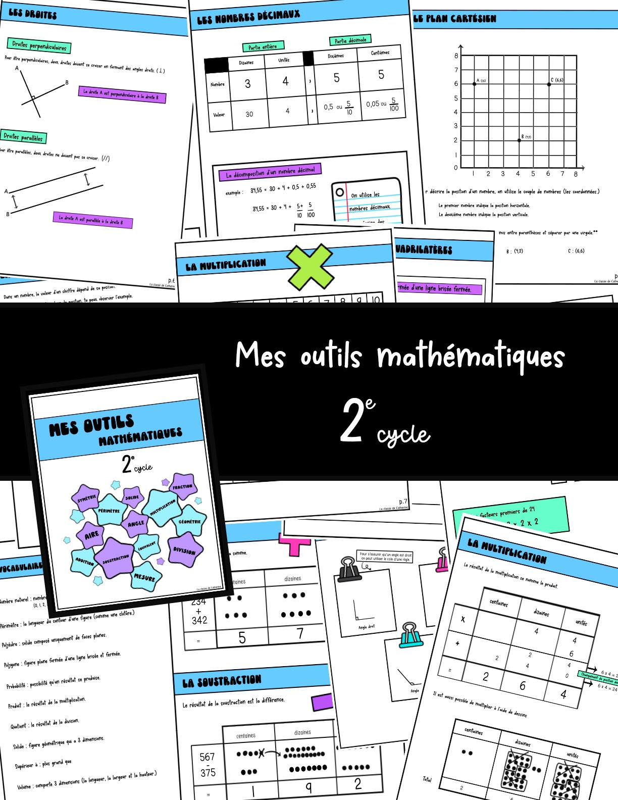 Mes outils mathématiques - Lexique 2e cycle