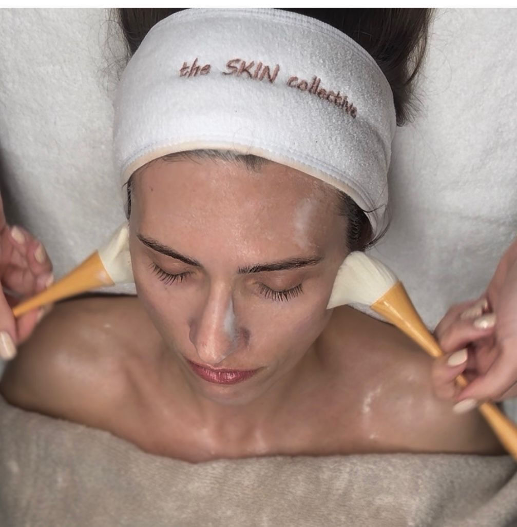Facial in progress at the skin collective in portsmouth