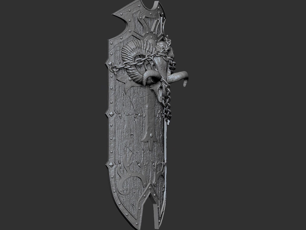 Thumbnail: Tower Shield with Ram Skull and chains