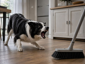 chien attaque balai