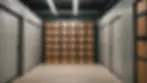 Eye-level view of organized storage unit