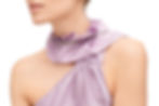 Elegant draping and collar of the V.ANA silk dress. Exclusive designer fashion.