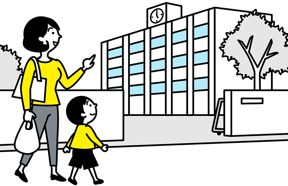 親子が身近な避難場所を確認している様子