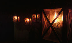 cooper and glass in the dark