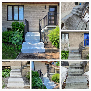 escalier béton et gardes corps