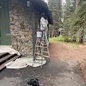 Painting exterior wooden beams