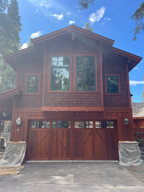 Exterior residential stain for large house in Lake Tahoe