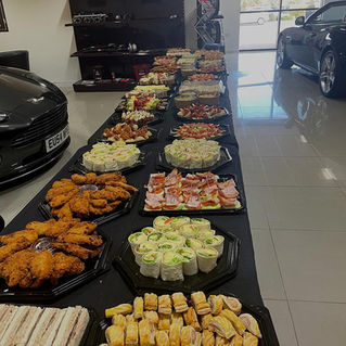 Table of buffet food