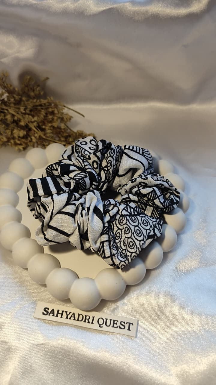 Thumbnail: Black & White Design Scrunchies