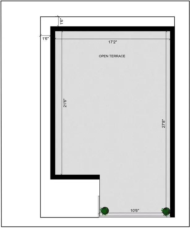 20 * 30 house design 3d plan spans G+3 floors Terrace Floor