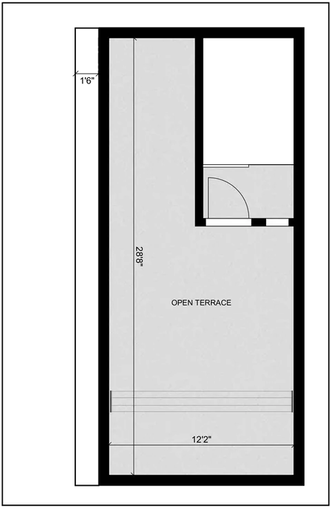 15x30 house plan 2bhk duplex of the Residential Building Terrace Floor Floor Plan