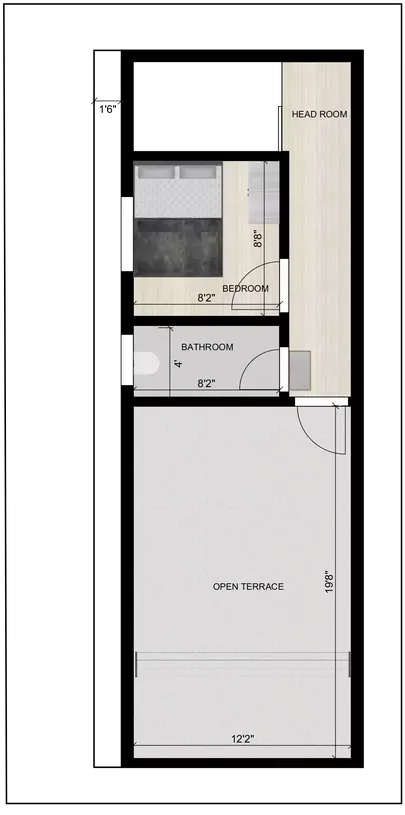 15 40 home design 3bhk duplex plan of the Residential Building Terrace Floor