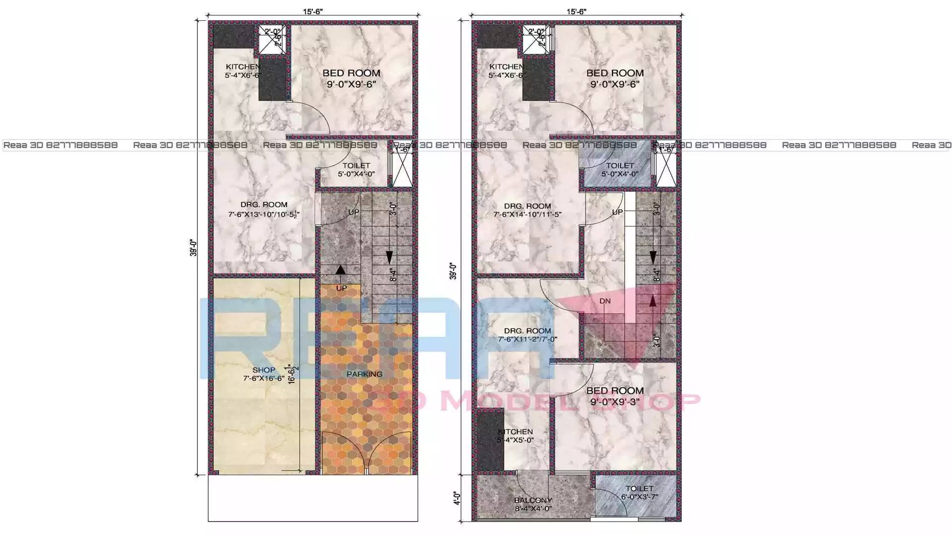 15 40 House Plan With Vastu Download Plan Reaa 3D 15 40 House Plan With Vastu Download Plan Reaa 3D