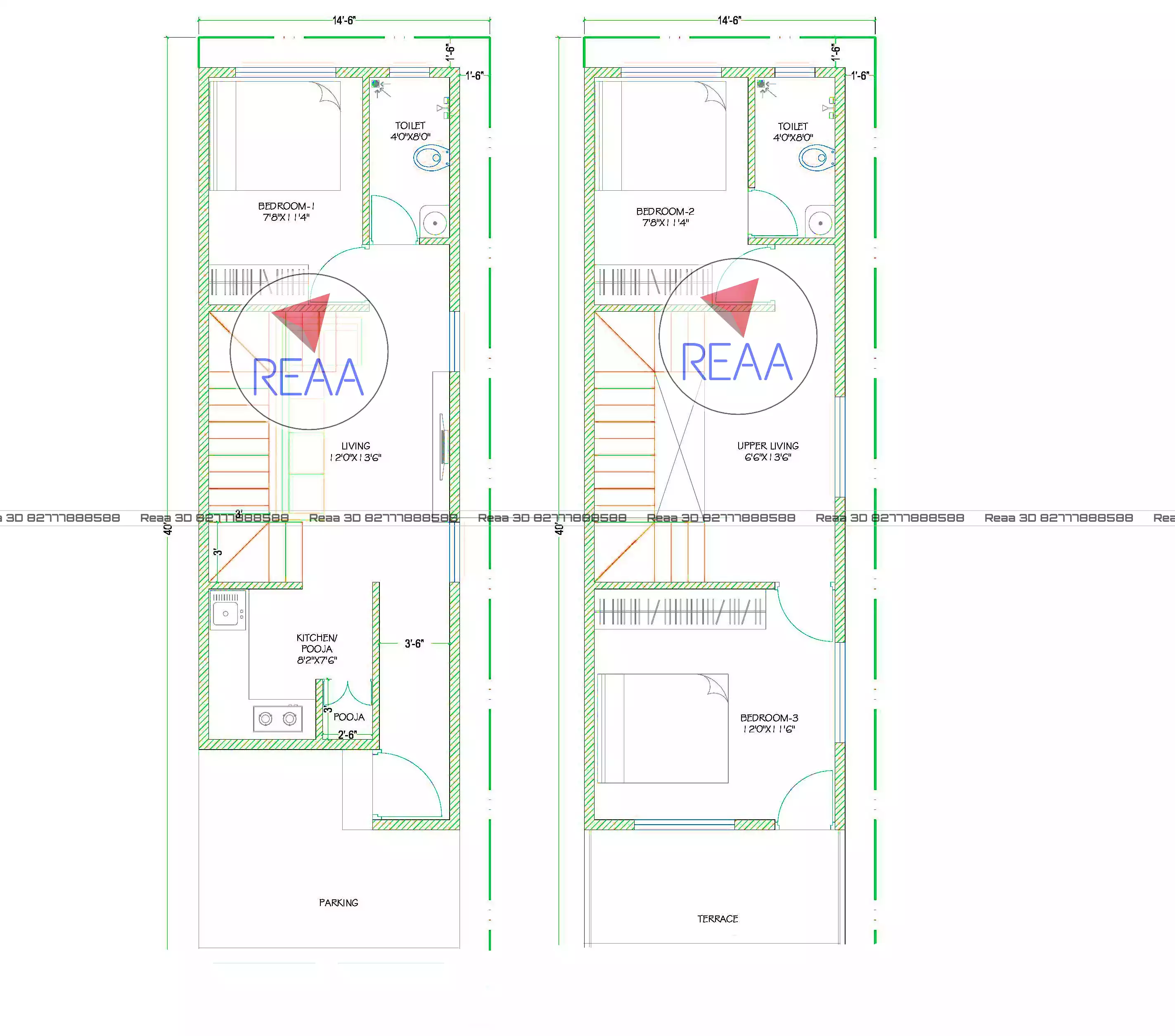 15 40 House Plan With Vastu Download Plan Reaa 3D 15 40 House Plan With Vastu Download Plan Reaa 3D
