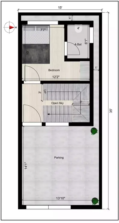 15 35 house plan east facing plan Ground Floor Plan