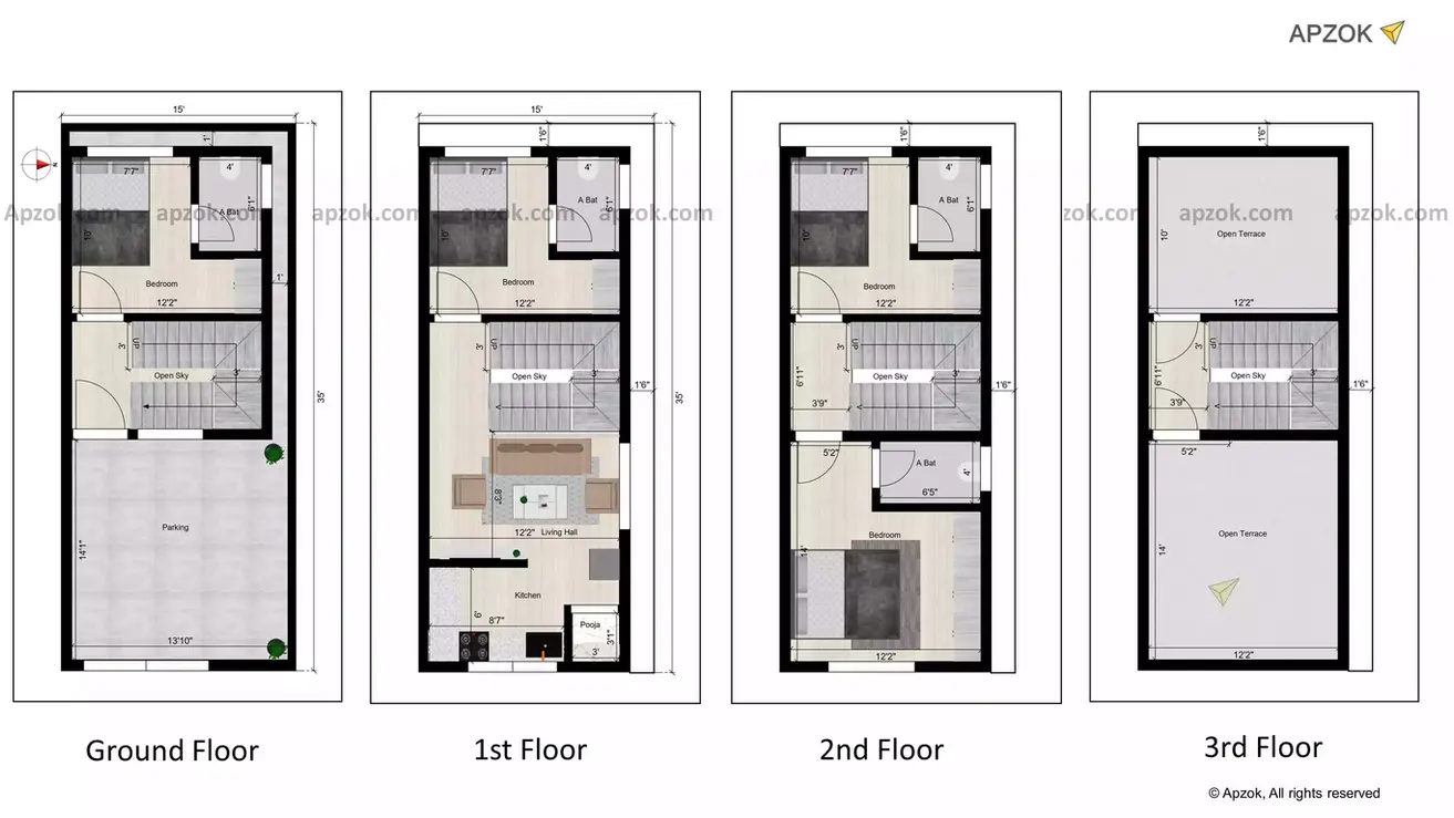 15 35 house plan east facing plan