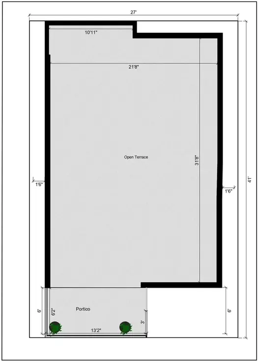 27 41 house plan typical floor of the Residential building Terrace Floor Plan